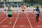 Boys under-13s 75 metres hurdles, 2019 North Eastern Track and Field Champs., Middlesbrough. Photo:  David T. Hewitson/Sports for All Pics
